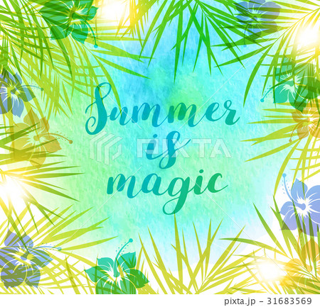 Watercolor tropical background Watercolor tropical background 31683569