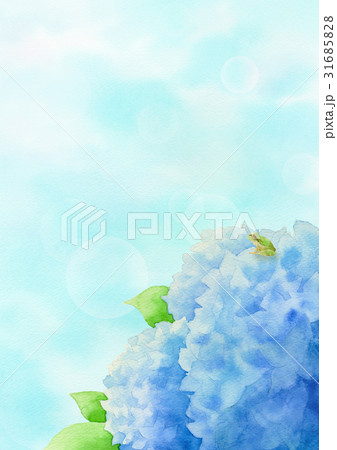 青あじさいと雨蛙（たて） 31685828