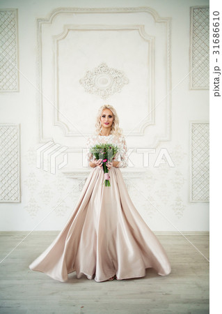Laughing Sexy Woman in Evening Gown 31686610
