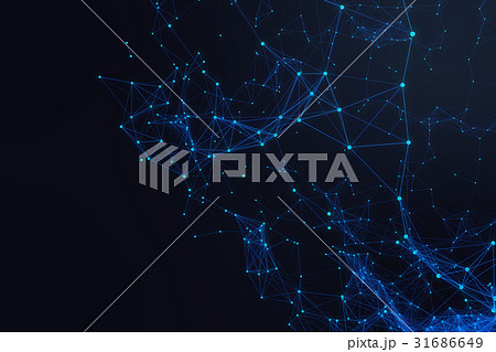 Technological connection futuristic shape, blue Technological connection futuristic shape, blue 31686649