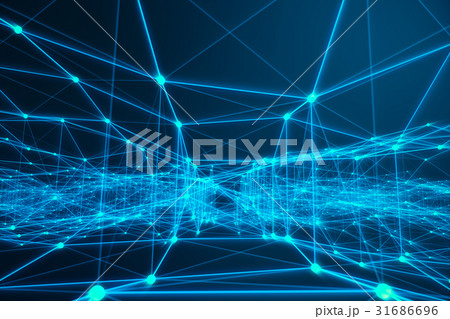 Technological connection futuristic shape, blue 31686696