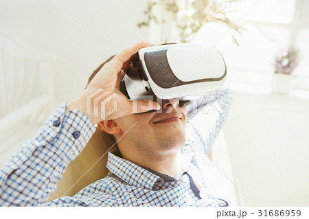The man with glasses of virtual reality. Future 31686959