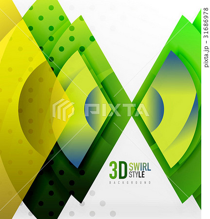 Swirl and wave 3d effect objects, abstract 31686978