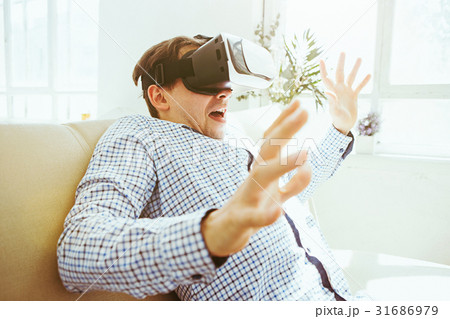 The man with glasses of virtual reality. Future 31686979