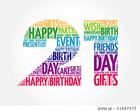 Happy 21st birthday word cloud Happy 21st birthday word cloud 31687475