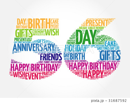 Happy 56st birthday word cloud 31687592