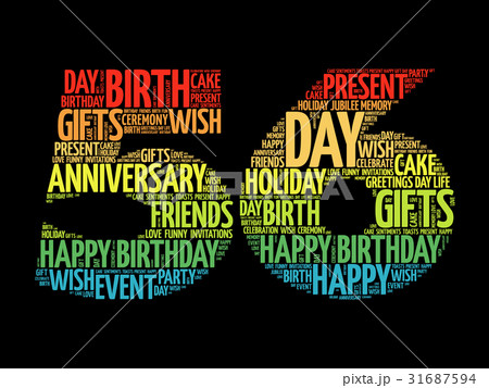 Happy 56st birthday word cloud 31687594
