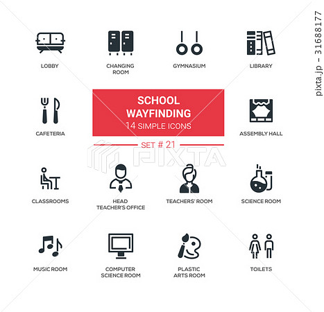 School wayfinding - modern simple icons 31688177