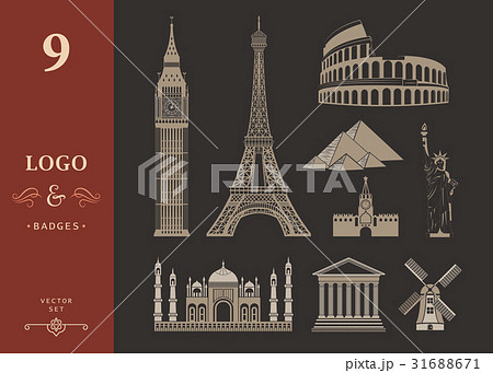 Set of Icons of Travel and Landmarks Set of Icons of Travel and Landmarks 31688671