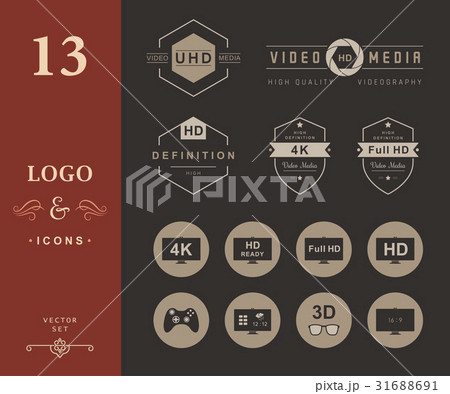 Set Icons and Badges TV and Video Set Icons and Badges TV and Video 31688691