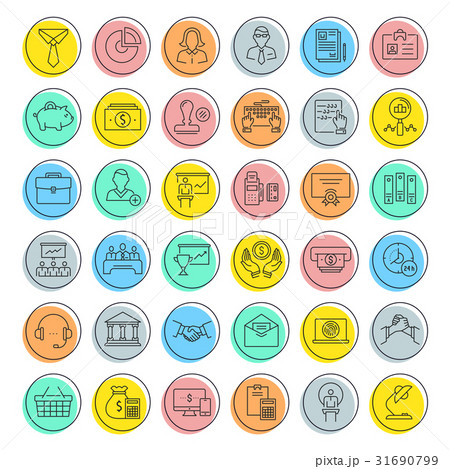 Set Vector Flat Line Icons Business and Finance 31690799