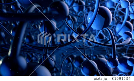 Abstract art background in blue tones. 3D 31691534