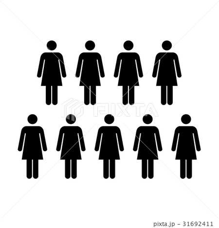 People Icon - Vector Group of Women Team Pictogram People Icon - Vector Group of Women Team Pictogram 31692411