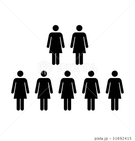 People Icon - Vector Group of Women Team Pictogram People Icon - Vector Group of Women Team Pictogram 31692415