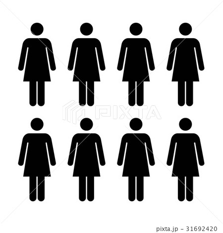People Icon - Vector Group of Women Team Pictogram People Icon - Vector Group of Women Team Pictogram 31692420