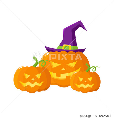 Three Hallowing jack o lanterns, pumpkins in 31692561