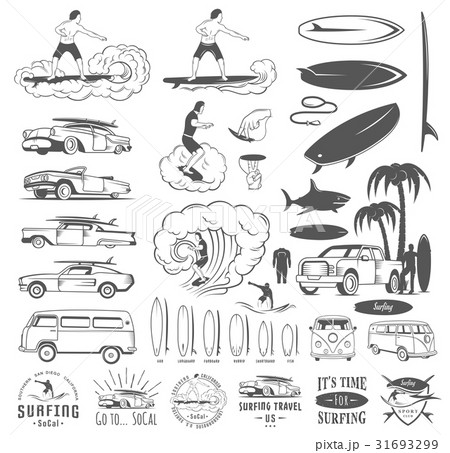 Vector Set Surf Badges, Sign and Logos 31693299