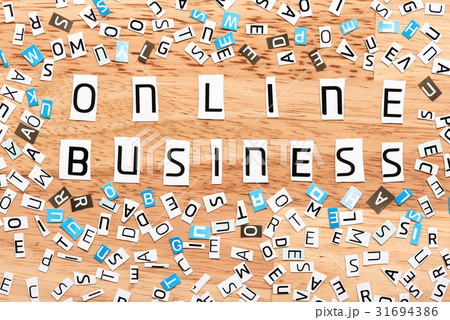business online words from cut out letters 31694386