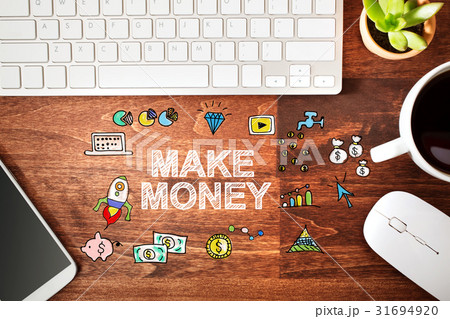 Make Money concept with workstation 31694920
