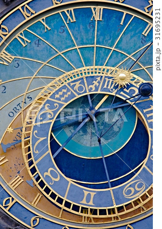 Old astronomical clock detail 31695231