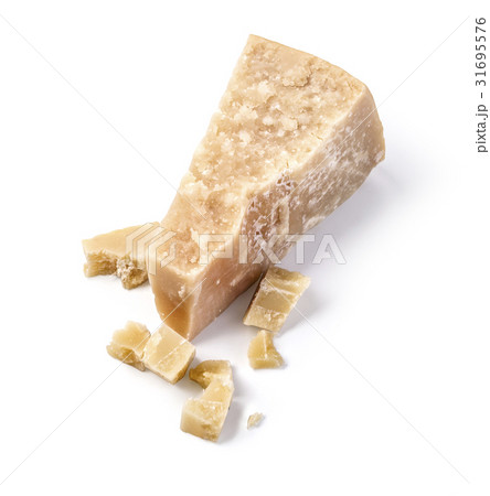 parmesan cheese on white background 31695576
