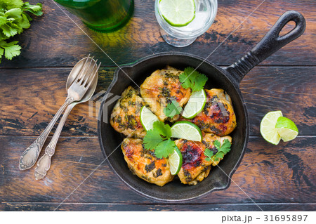 Spicy and crispy homemade cilantro lime chicken 31695897