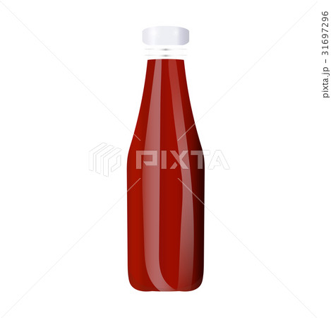 Vector mockup illustration: hot red sauce bottle. Ketchup glass bottle mockup. Vector mockup illustration: hot red sauce bottle. Ketchup glass bottle mockup. 31697296
