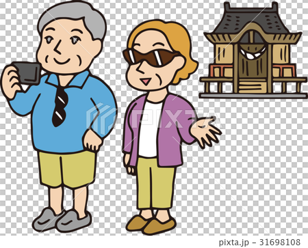 外国人老夫婦ー神社 31698108