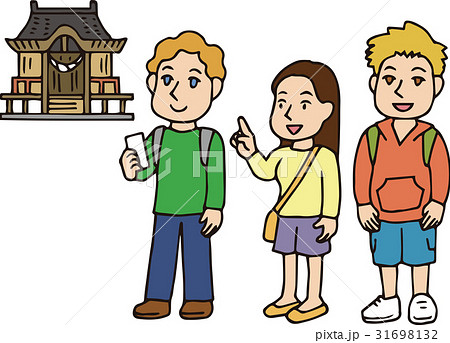 外国人若者ー神社 31698132