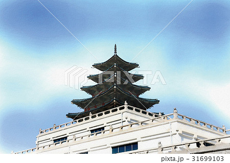 景福宮 ソウル 水彩画 31699103