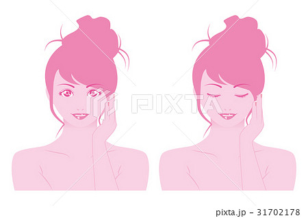 イラスト 女性 フェイスケア A 05 イラスト 女性 フェイスケア A 05 31702178