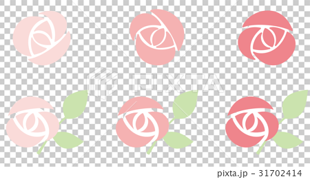 シンプルな薔薇のアイコンのイラスト素材