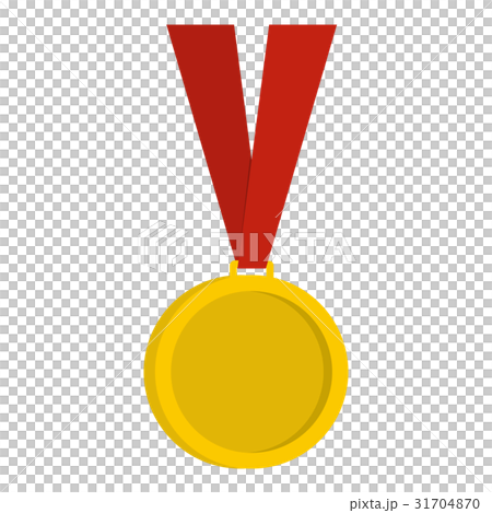 Gold medal icon isolated 31704870
