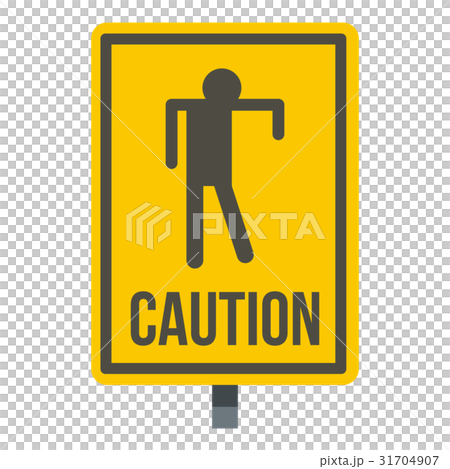 Yellow caution zombie sign icon isolated Yellow caution zombie sign icon isolated 31704907