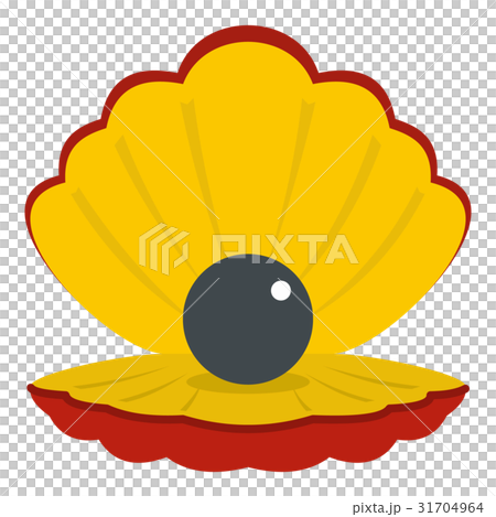 Black pearl in a sea shell icon isolated Black pearl in a sea shell icon isolated 31704964
