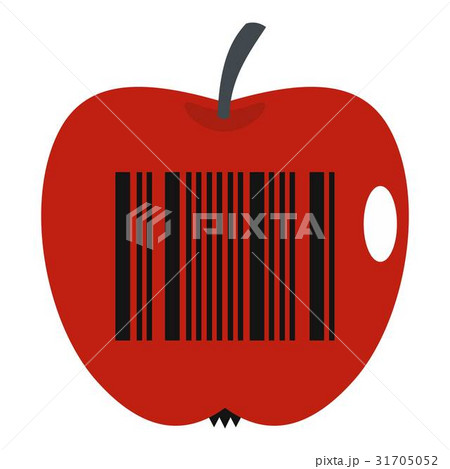 Red apple with barcode icon isolated 31705052