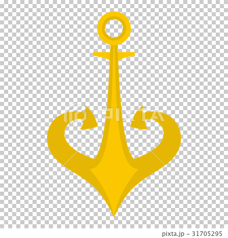 Gold anchor icon isolated Gold anchor icon isolated 31705295