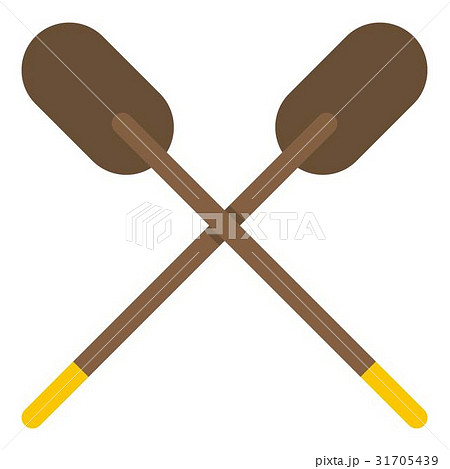 Two wooden crossed oars icon isolated 31705439