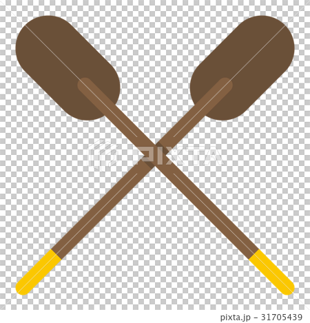 Two wooden crossed oars icon isolated 31705439
