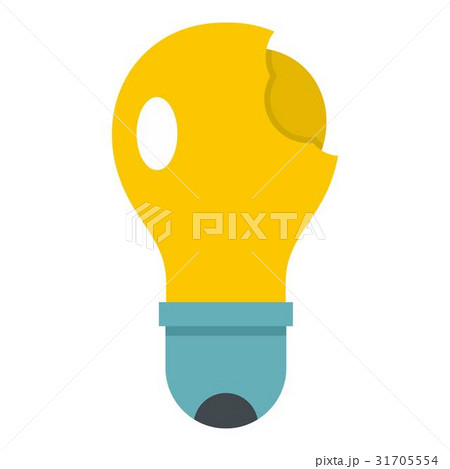 Broken yellow lightbulb icon isolated 31705554