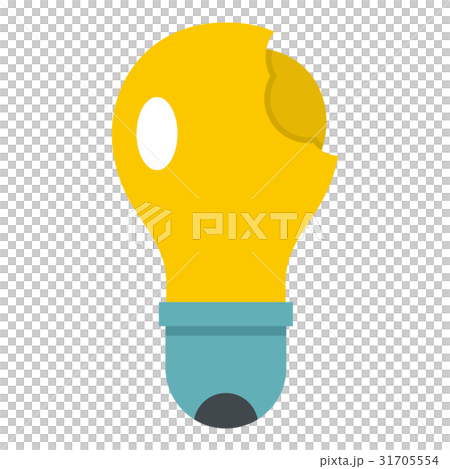 Broken yellow lightbulb icon isolated 31705554