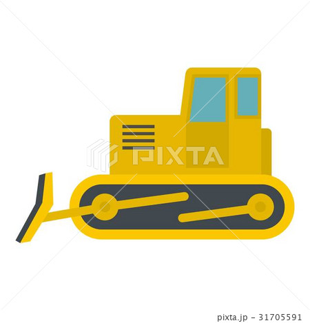 Yellow bulldozer icon isolated 31705591
