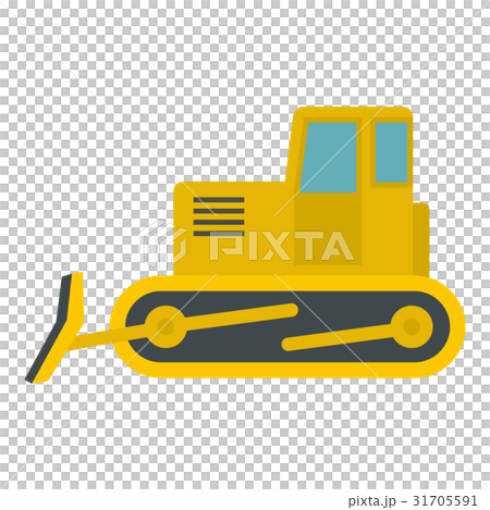 Yellow bulldozer icon isolated 31705591