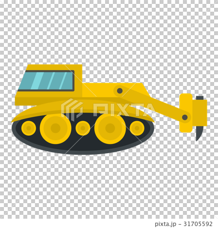 Excavator with hydraulic hammer icon isolated Excavator with hydraulic hammer icon isolated 31705592