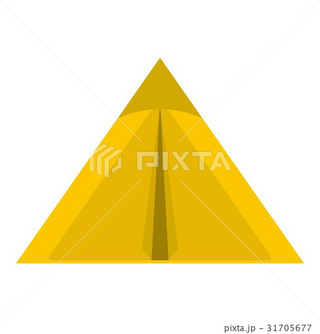 Yellow tourist tent for travel and camping icon 31705677