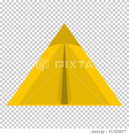 Yellow tourist tent for travel and camping icon 31705677