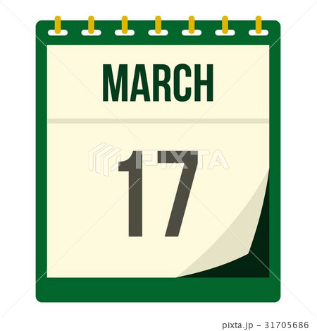 Calendar with St. Patrick Day date icon isolated Calendar with St. Patrick Day date icon isolated 31705686
