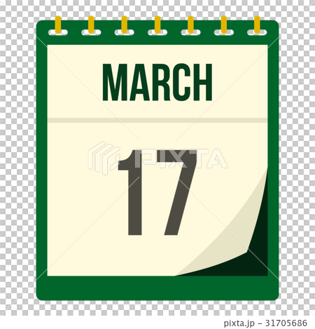 Calendar with St. Patrick Day date icon isolated Calendar with St. Patrick Day date icon isolated 31705686