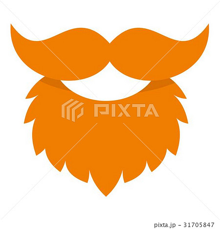 Red beard and mustache icon isolated 31705847