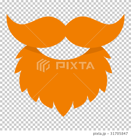 Red beard and mustache icon isolated 31705847